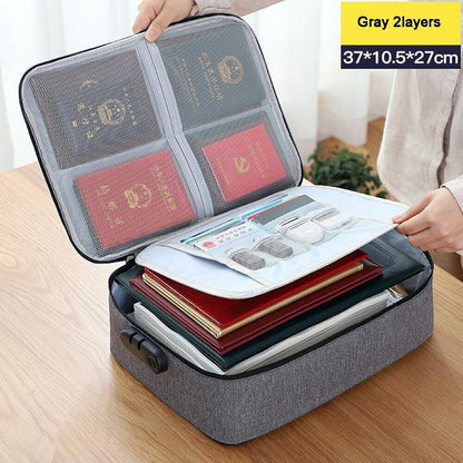 Storage Bag Large Capacity Multi-Layer Document Tickets Certificate File Storage