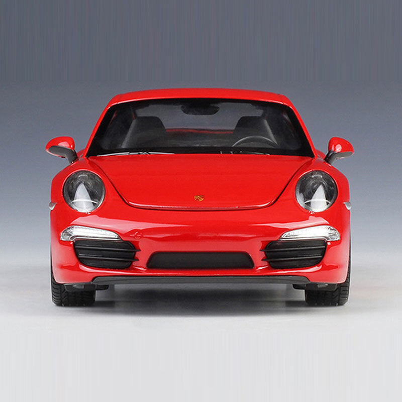 Porsche 911 Carrera S Model Car 1:24 Diecast Metal Vehicle Doors Trunk Open Red