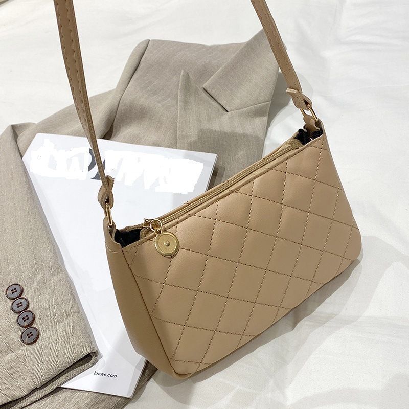 Underarm Fashion Crossbody Embroidered Synthetic Rhombus Square Bag Versatile