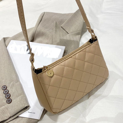 Underarm Fashion Crossbody Embroidered Synthetic Rhombus Square Bag Versatile