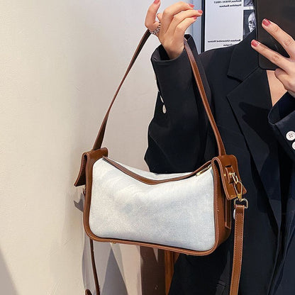 Denim Shoulder Bags Contrast Color Underarm Hobo Bag Crossbody Purses Handbags