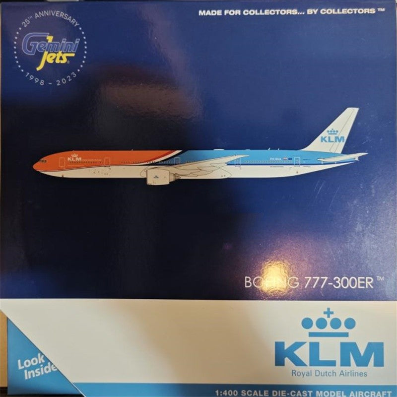 1:400 Geminijets KLM Boeing 777-300ER PH-BVA Passenger Airplane Diecast Model