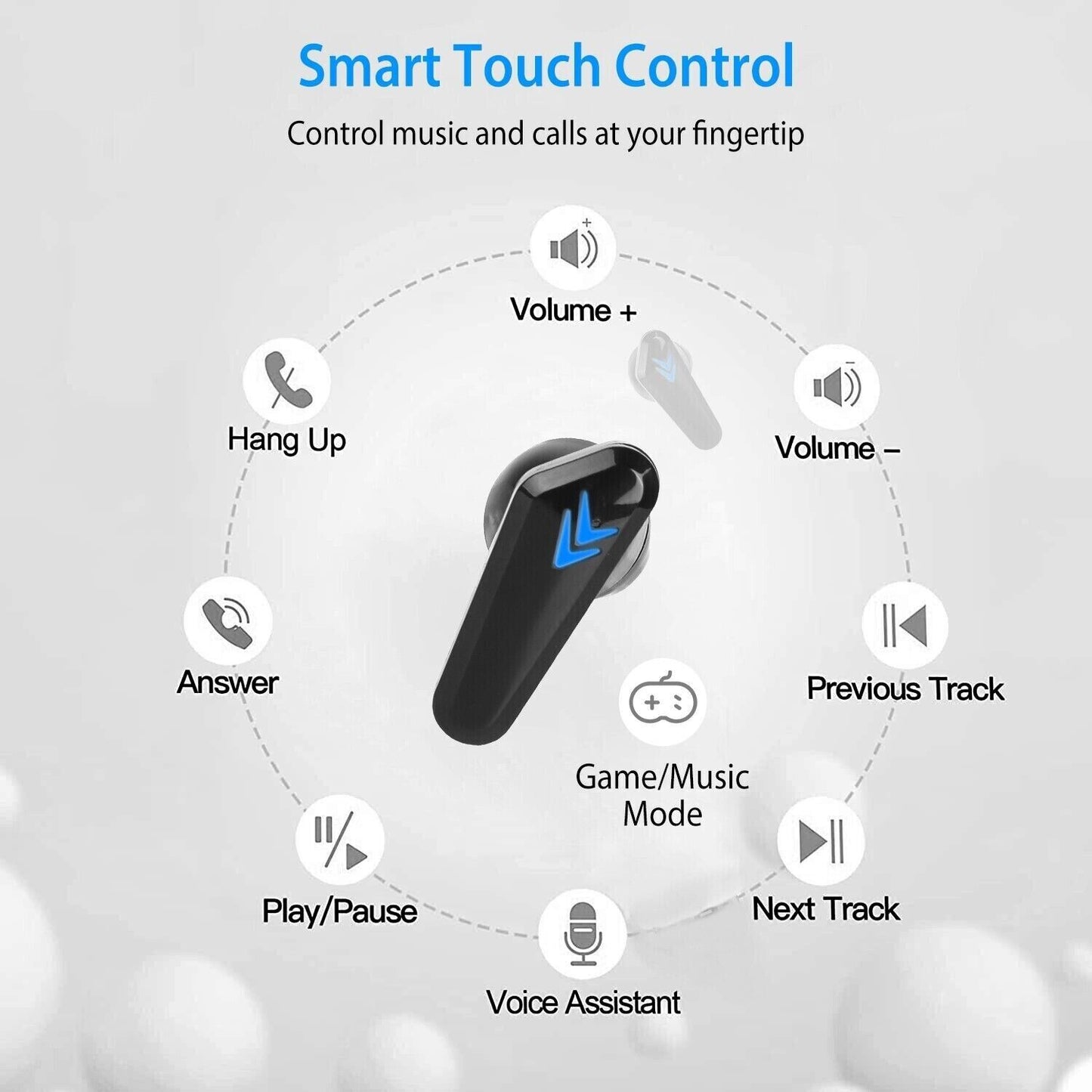 TWS Bluetooth Earbuds Waterproof Bluetooth 5.1 Headset Noise Cancelling Wireless