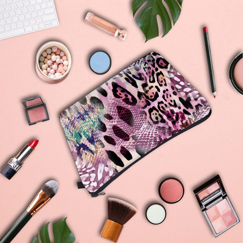 Personalized Pretty Makeup Bag Leopard Print Cosmetic Bags Multifunction Travel