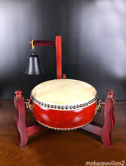 9.9 Inch/24 Cm New Taiwan Buddha Drum Temple Drum Bell Drum Buddhist Drum(Set)