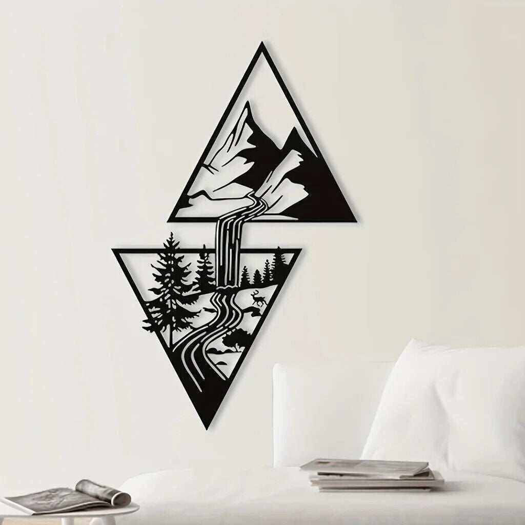 Mountain Wall Art Waterfall Metal Wall Art Ornaments Home Decor Metal Wall Art