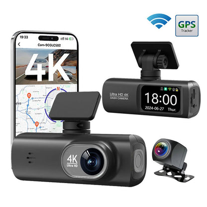 Dash Cam 4K+1080P Car Camera Recorder With GPS WiFi Car DVR 24H Parking Monitor