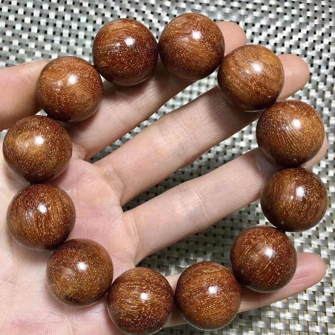 20mm Natural Grade A Golden Sandalwood Woman Jewelry Prayer Beads Lucky Bracelet
