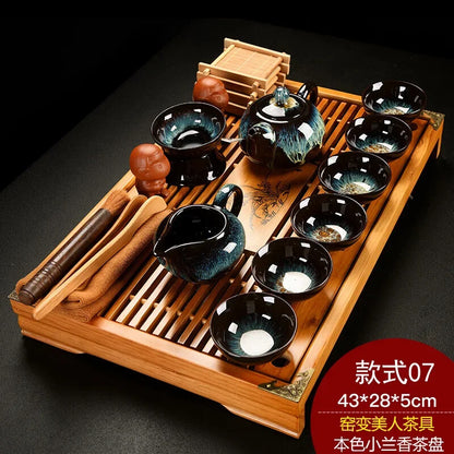 Purple Clay Chinese Tea Cup Set Porcelain Vintage Simple Kung Fu Luxury Tea Set