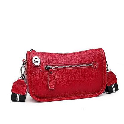 Summer Cowhide Leather Shoulder Bag Solid Soft Purse Handbags Cosmetic Pouch 1PC