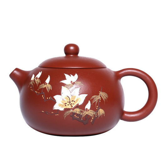Yixing Zisha Pottery Handmade Tea Pot Dahongpao Clay Xishi Flower Lotus Teapot