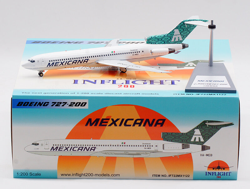 1:200 InFlight MEXICANA BOEING 727-200 Airplane Plane Diecast Aircraft Model