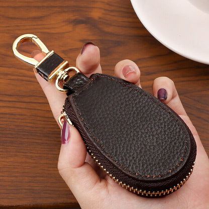 1pcs PU Leather Car Key Chain Protection Bag Zipper Holder Case Cover Universal