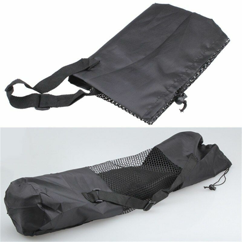 Yoga Mat bag Black Portable Case Nylon Pilates Carrier Mesh Adjustable Washable