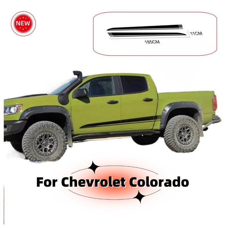For Chevrolet Colorado Car Vinyl Racing Stripe Sticker Side Door Decals Kit 2PCS
