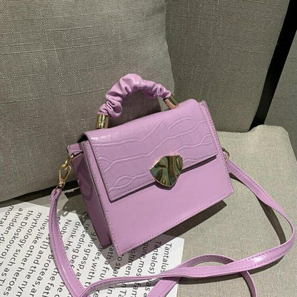 Solid Flap PU Leather Shoulder Bags Stone Pattern Crossbody Bags Female Fashion