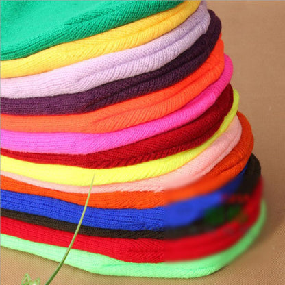 Beanie Hat Men Women Plain Knit Ski Cap Warm Elastic Skull Winter Cuff Thermal