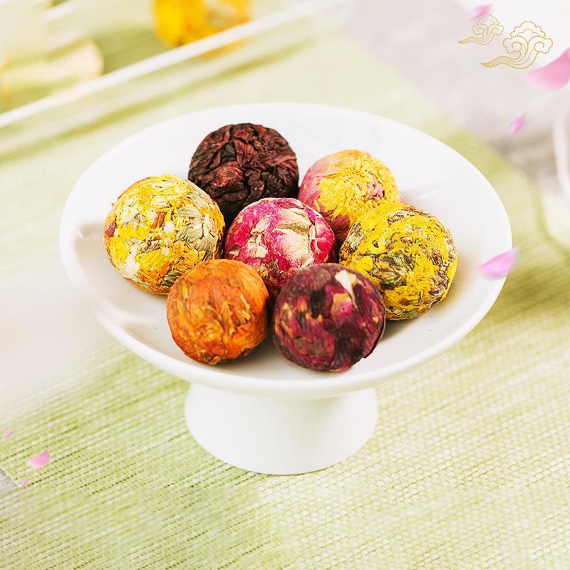 2Pcs Handmade Yunnan Tea Ball Flower Scented Jasmine Osmanthus Lily Rose Tea