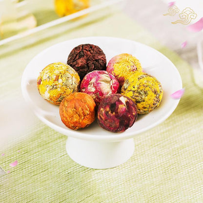 2Pcs Handmade Yunnan Tea Ball Flower Scented Jasmine Osmanthus Lily Rose Tea