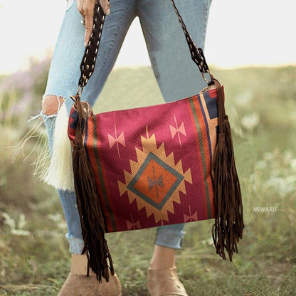 Canvas Linen One Shoulder Bag Female Beach Purse Grassland Retro Crossbody 1 PC