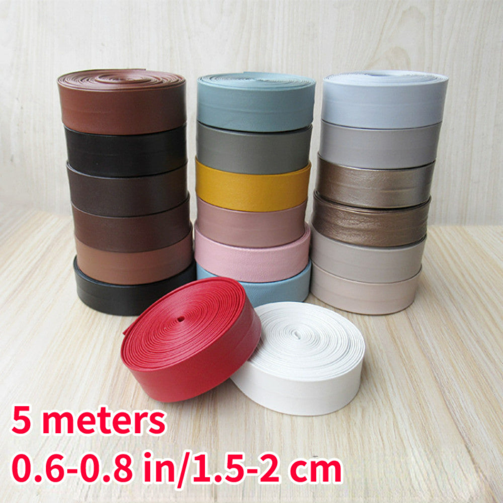 5 Meters DIY Faux Leather Trim Bias Tape Ribbon for Sofa Clothes Crafts