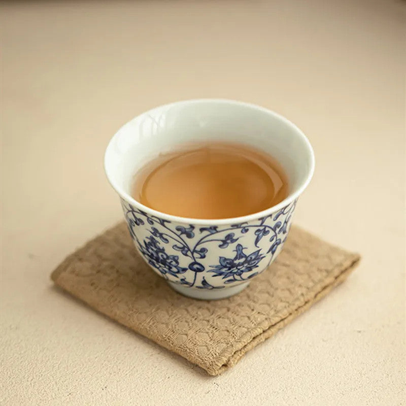 1 Pc Chinese Ceramic Blue and White Porcelain Teacup Tea Bowl Teaware Cup 60ml