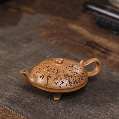 True Yixing Zisha Jiangpo Clay Tea Pot Handmade Matching Cup Hand Carved Pot New