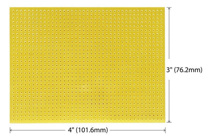 1,160 Holes Perf Board without Solder Pads, 3" × 4" (76.2 x 101.6mm)