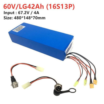 Electric Scooter Lithium Battery Pack 2 - Charging Ports Fast Charging 67.2V/60V