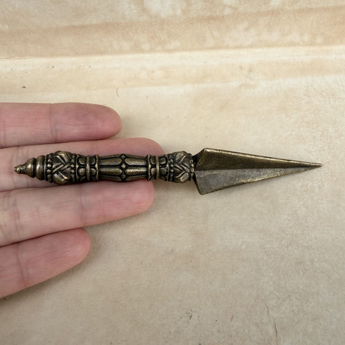 Tibetan Phurba Vajra Pestle Brass Ornament Nepal Handmade Tantric Dharma Tool