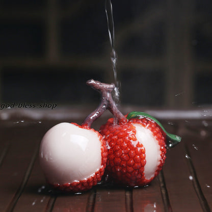 Resin Tea Pet Home Table Decoration Color Change Fruit Litchi Chinensis Leechee
