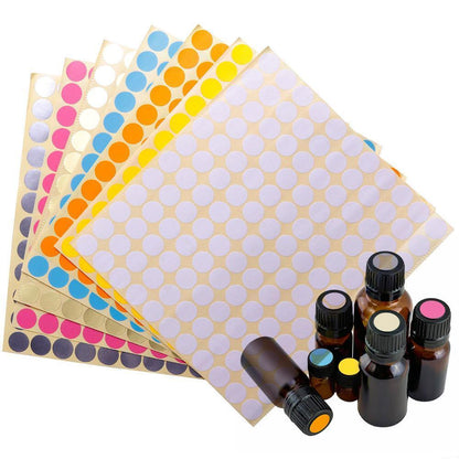 Paper Stickers 132Pcs Colorful Sheets Glass Essential Oil Bottle Caps Lid Labels