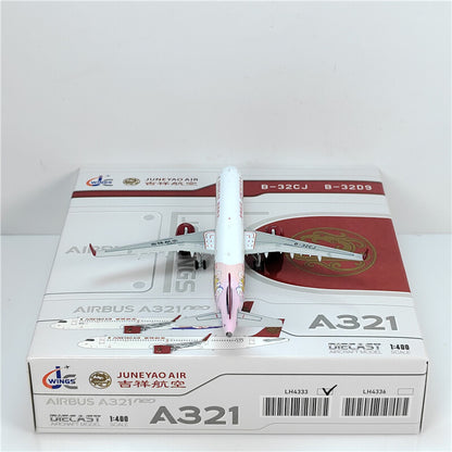 1:400 JC Wings JUNEYAOAIR AIRBUS A321neo Passenger Airplane Diecast Model