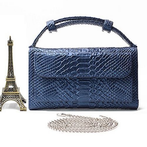 Leather Clutch Crossbody Bag Gold Luxury Serpentine Clutch Purse Messenger Bags