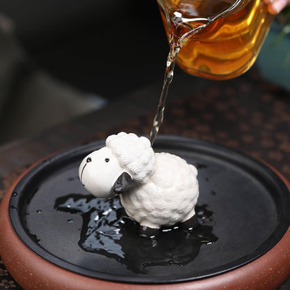 Little Sheep Purple Sands Tea Pet Ornament 7.7cm Kung Fu Tea tray accessories