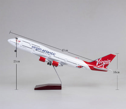 1:150 Airplane Model Virgin Atlantic Plane Model Aircraft Toy W/LED Collection