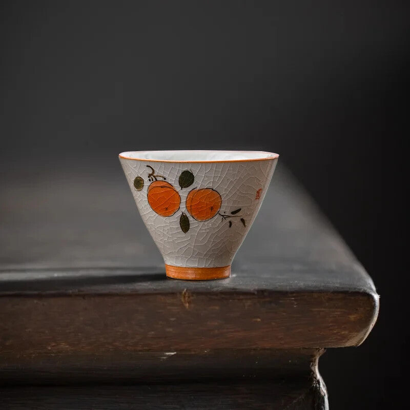 Hand Painted Lotus Teacup Ceramics Master cup Vintage Chinese Kung Fu Tea Bowl