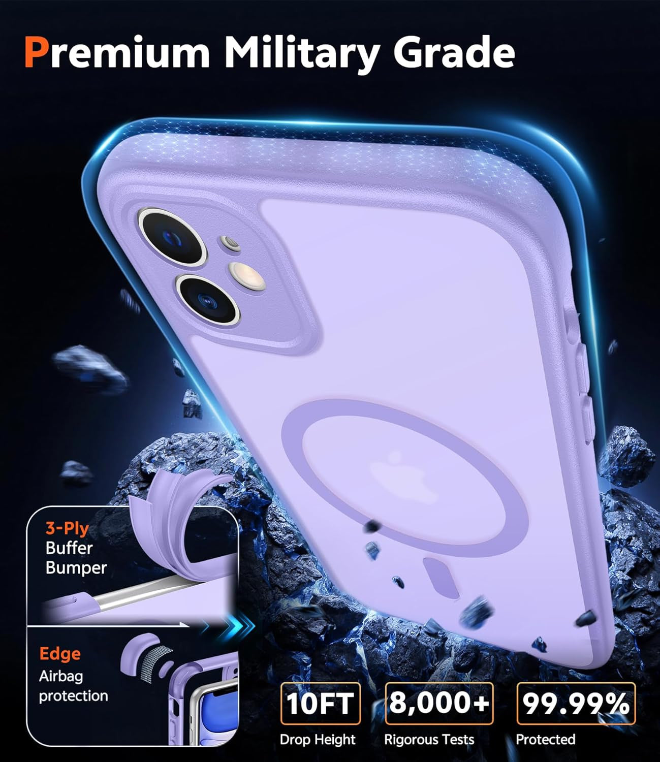 for Iphone 11 Case Matte: Magnetic Phone Cases Compatible with Magsafe Slim anti