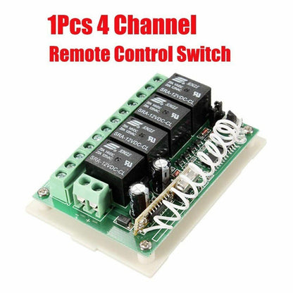 Wireless Remote Control RF Switch 433mhz DC 12V 4CH 4 Channel Relay Receiver 12p