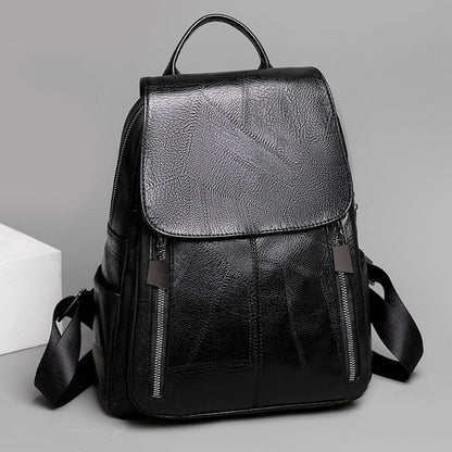 CELELA Soft Leather Backpack Women's Street Trend Wear Resistant Travel Bag