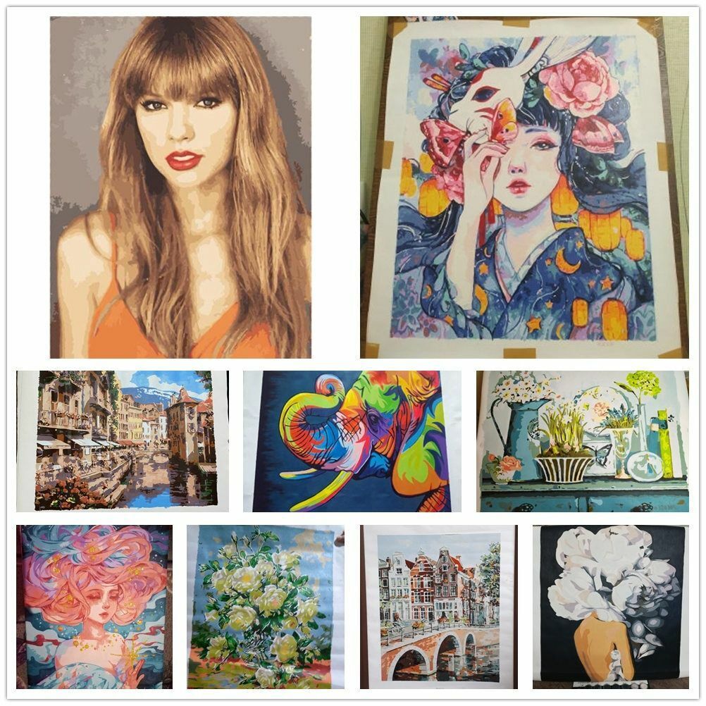 Oil Painting By Numbers Photo Custom DIY Kits Drawing Canvas Pictures Portrait