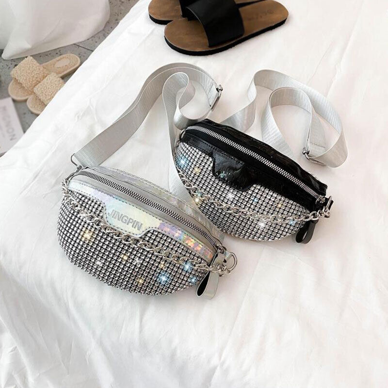 Womens Shiny Crystal Bag Rhinestone Underarm Bag Handbag Clutch Bag Shoulder Bag