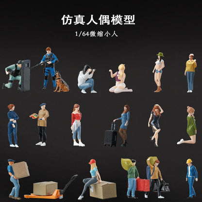 1/64 Figure Model Sexy Girl Model Boy Model City Street Mini Scene Doll