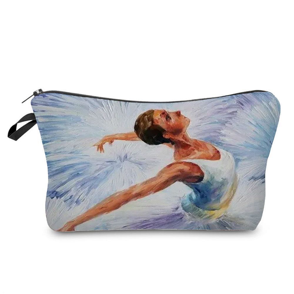 Makeup Bags Dancer Print Cosmetic Case Toiletries Organizer Traveling Polyester