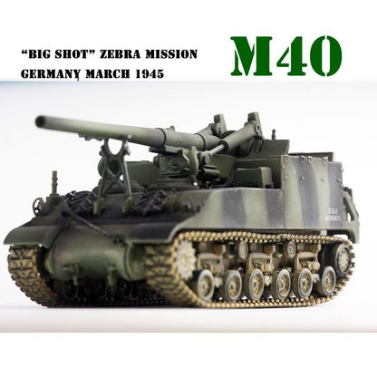 1/72 PMA US Longfoot Tom M40 Self-propelled Gun Operation Tank Zebra 1945 Model