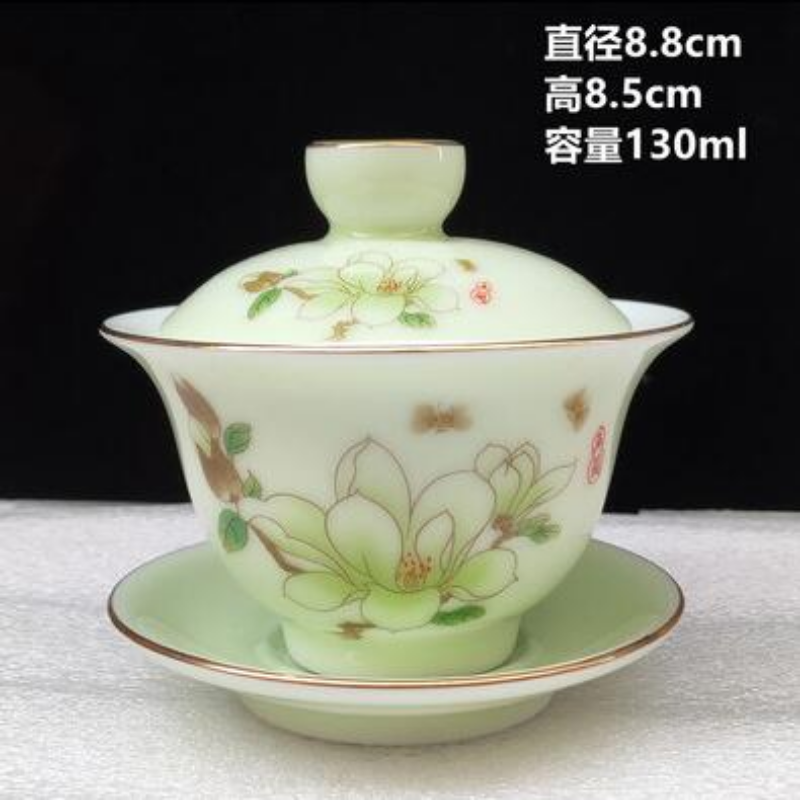 Gaiwan Jingdezhen Blue and White Porcelain Tea Bowl Celadon White Cup