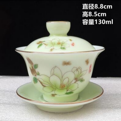 Gaiwan Jingdezhen Blue and White Porcelain Tea Bowl Celadon White Cup
