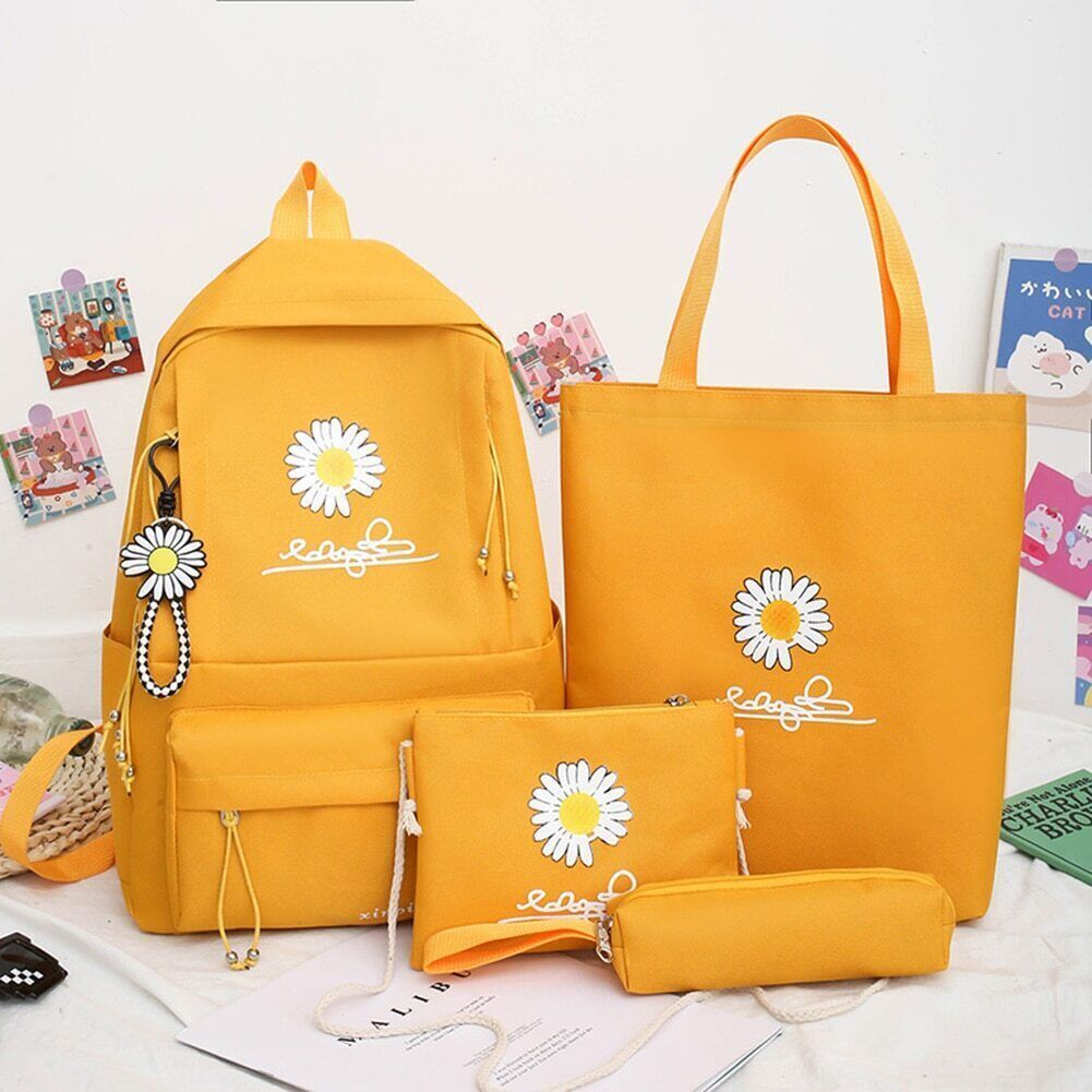 4Pcs/Set Women School Backpacks Schoolbag Teenagers Girls Student Book Bag Boys