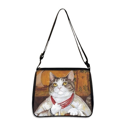 Funny Cat Cosplay Messenger Bag Handbag Canvas Underarm Shoulder Bags Crossbody
