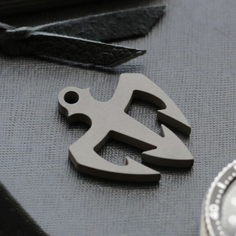 TC4 Titanium Alloy Trident Necklace Keychain Pendant Lanyard Bead DIY EDC Tools